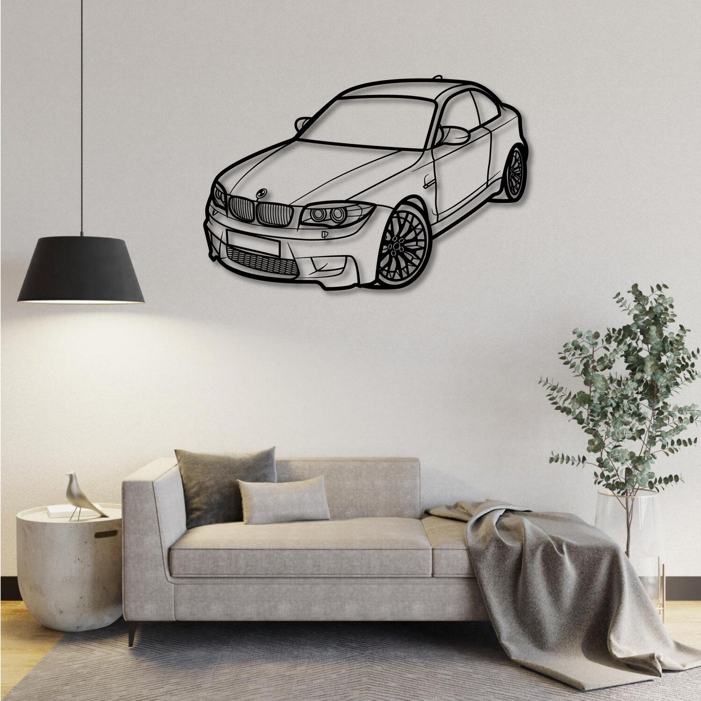 BMW M1 COUPE FRONT THREE QUARTER PERSPECTIVE METAL WALL ART