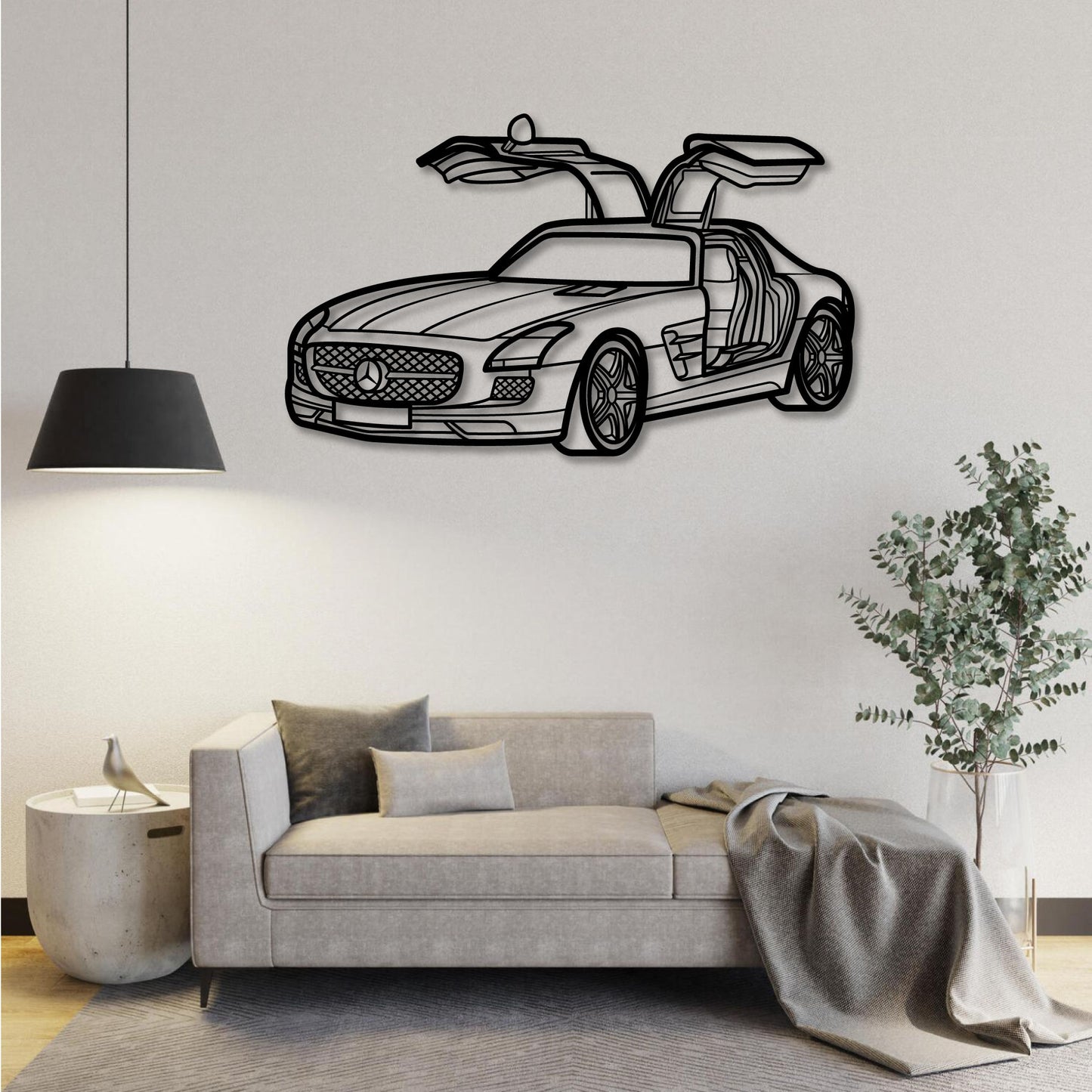 MERCEDES BENZ SLS AMG OPEN DOORS PERSPECTIVE METAL WALL ART