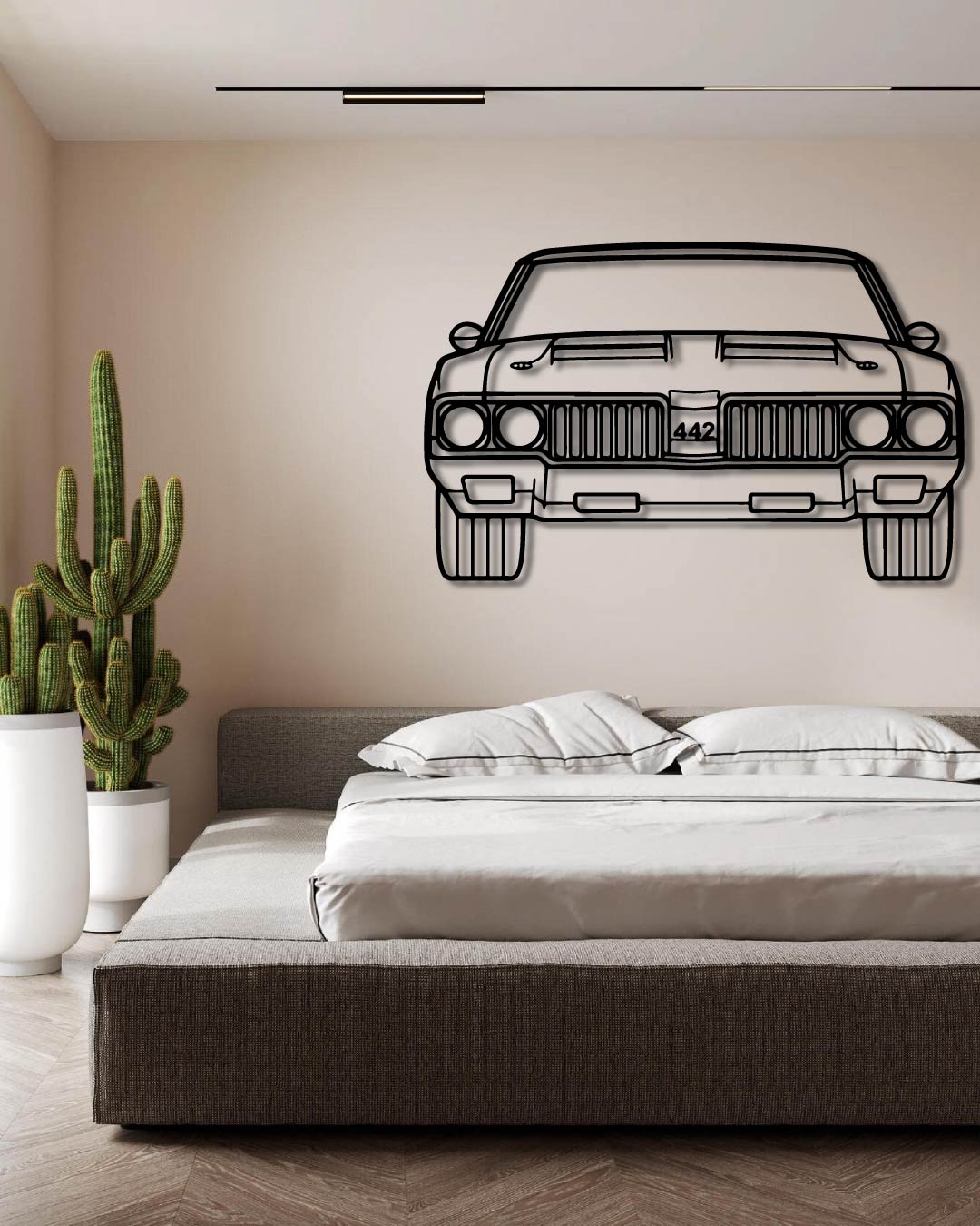 Oldsmobile 442 1970 Front Perspetive Metal Wall Art