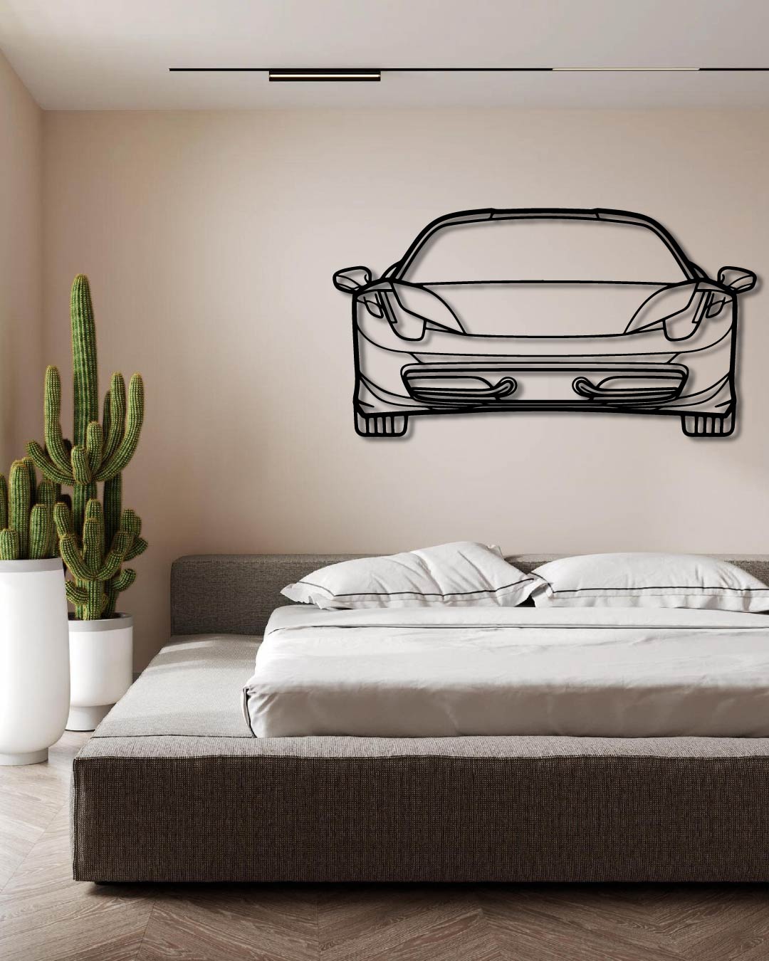 Ferrari 458 Italia 2005 Front Perspetive Metal Wall Art