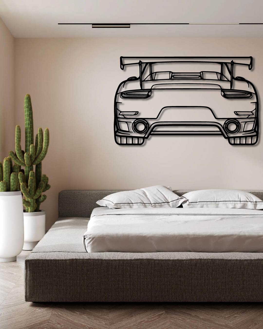 Porsche 911 GT2 RS model 991 Back Perspetive Metal Wall Art