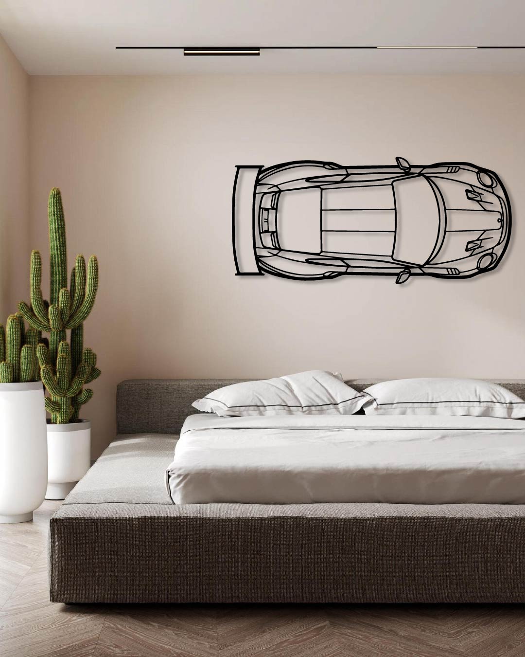 Porsche 911 GT2 RS model 991 Top Perspetive Metal Wall Art.