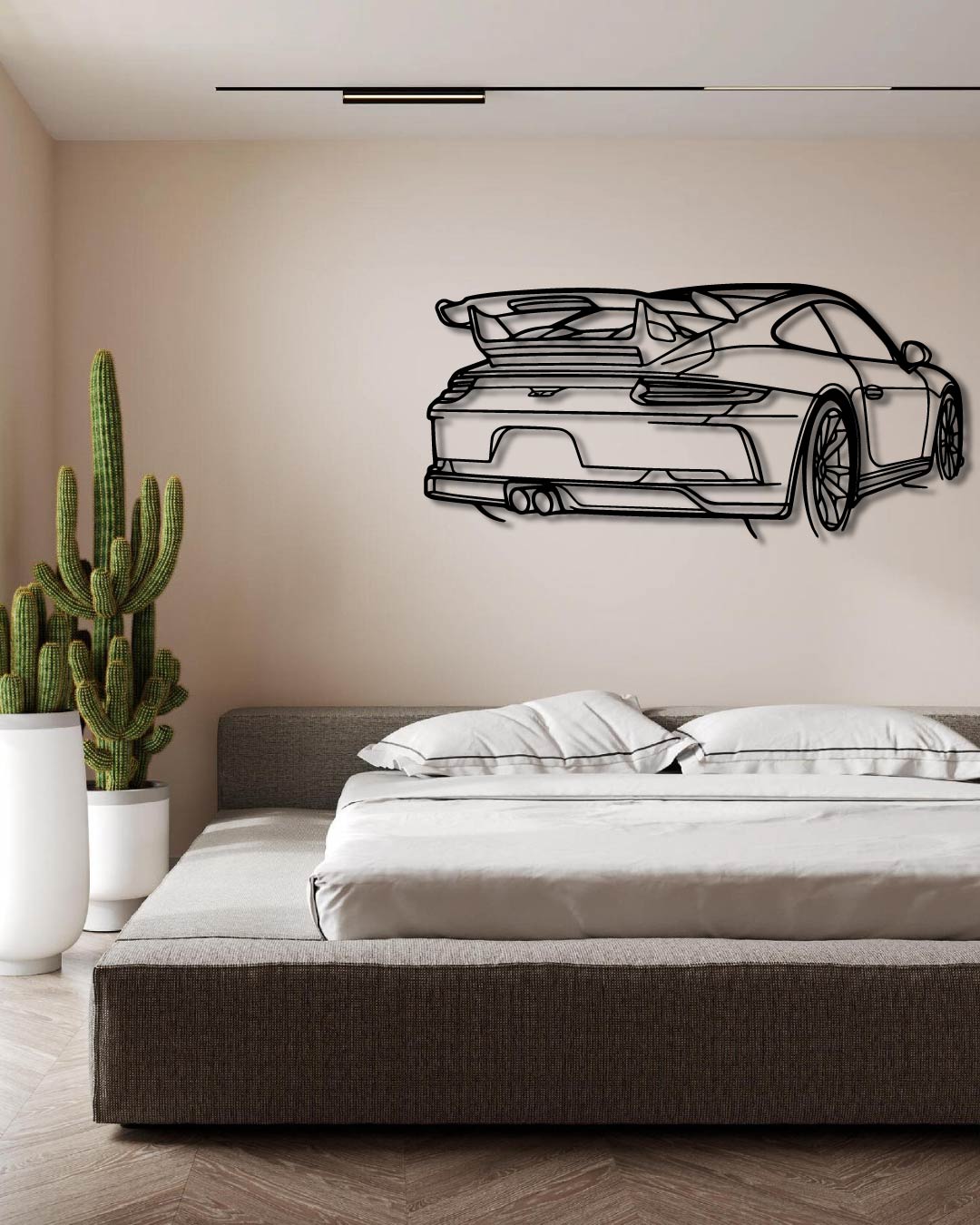 Porsche 911 GT3 model 991 Back Perspetive Metal Wall Art