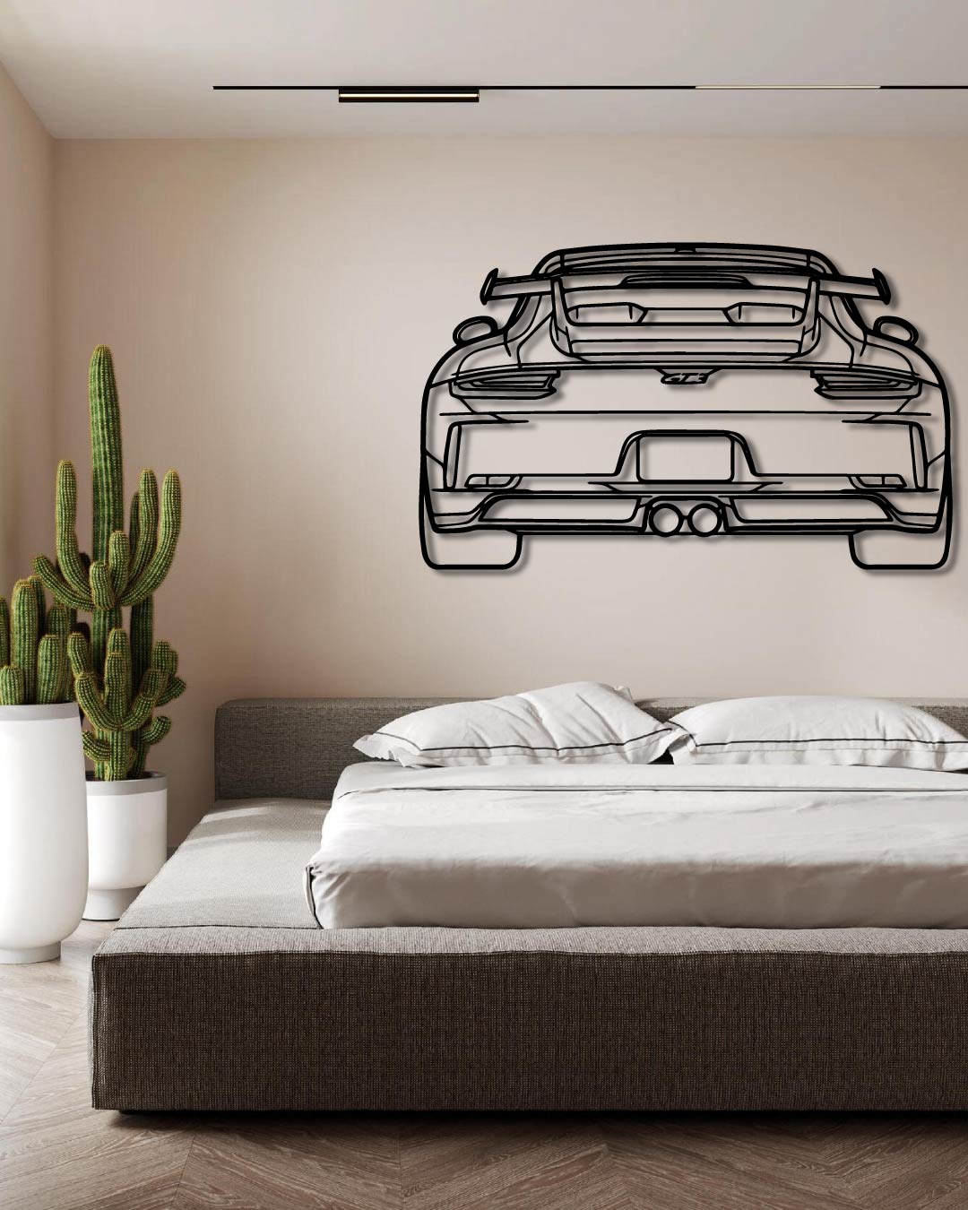 Porsche 911 GT3 model 991 Back Perspetive Metal Wall Art