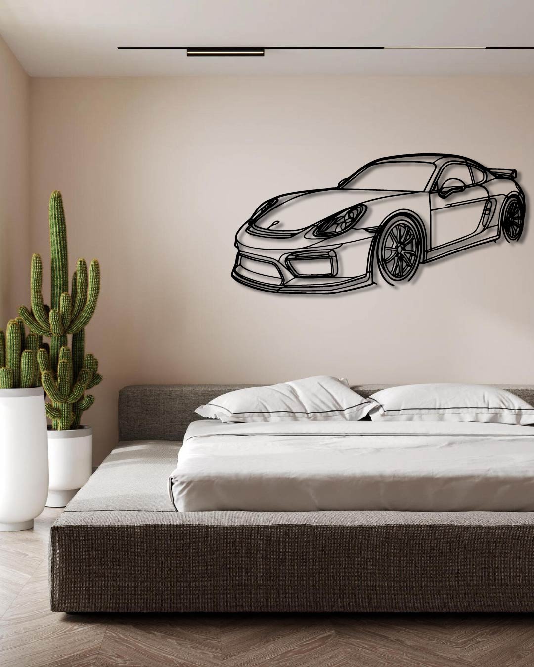 Porsche 981 Cayman GT4 Perspetive Metal Wall Art