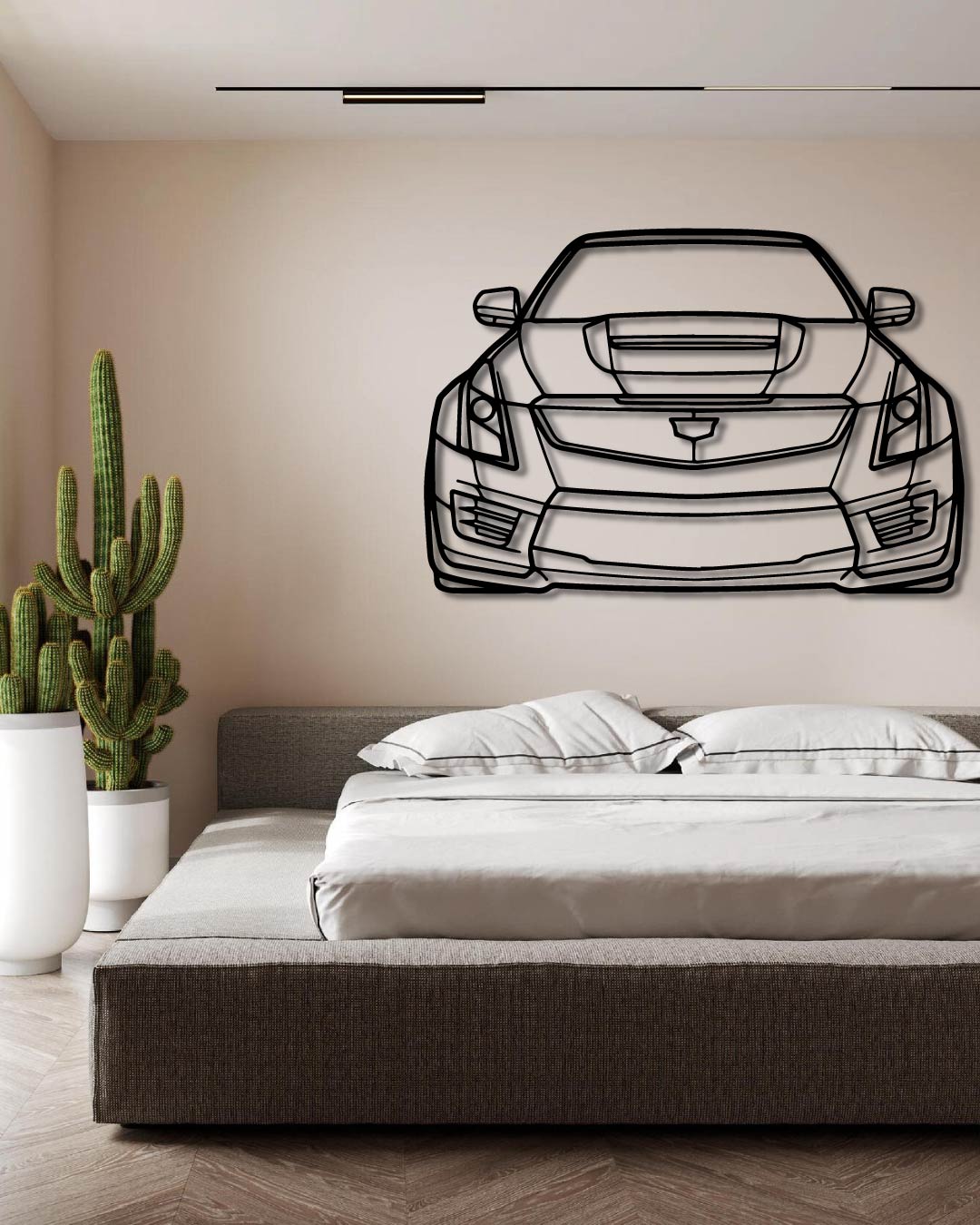 Cadillac ATS-V 2017 Front Perspetive Metal Wall Art