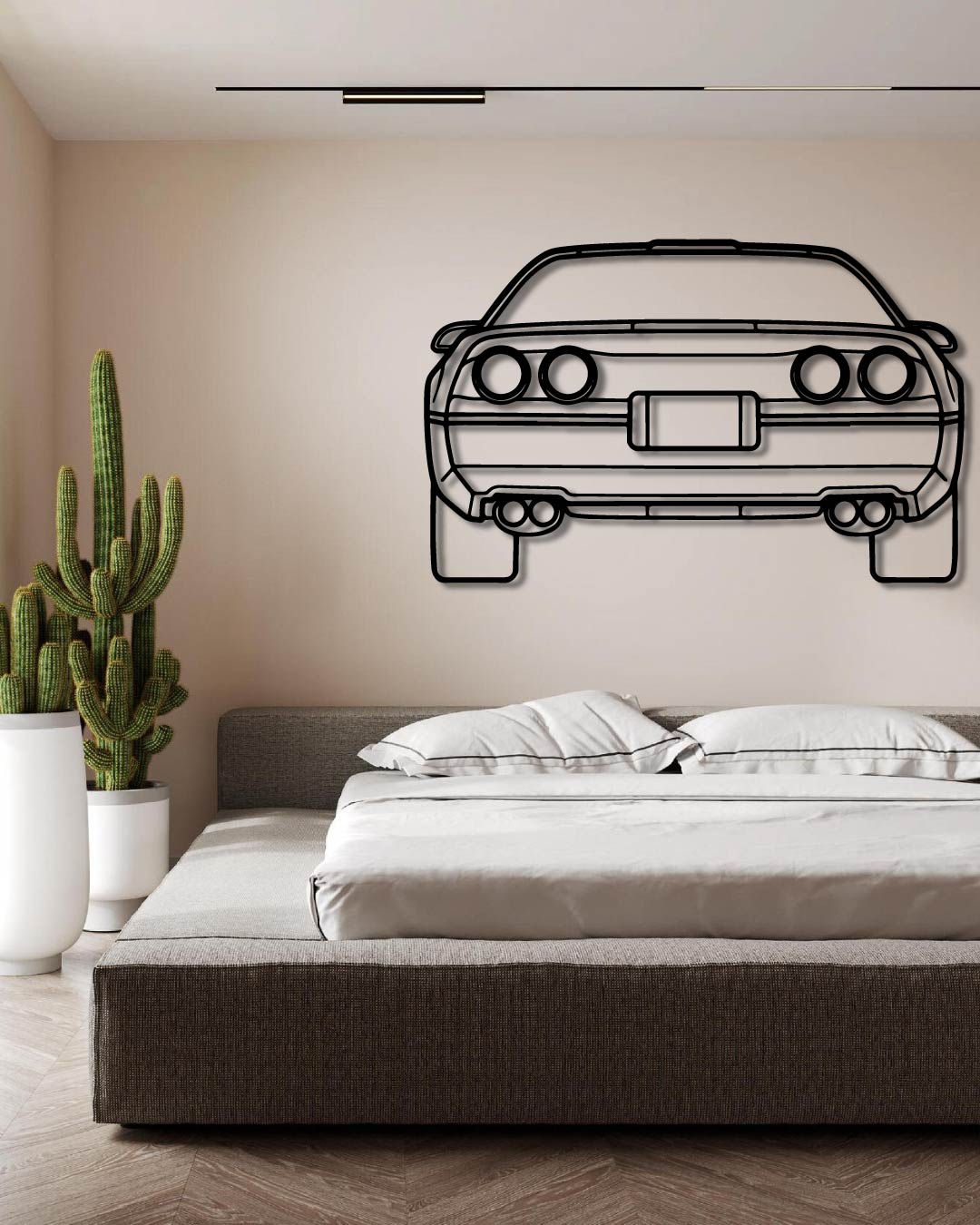 Corvette C4 1990 Back Perspetive Metal Wall Art