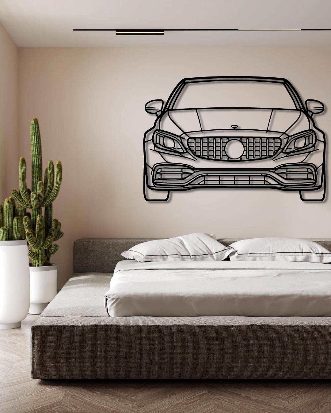 Mercedes-benz C63 AMG Front Perspetive Metal Wall Art