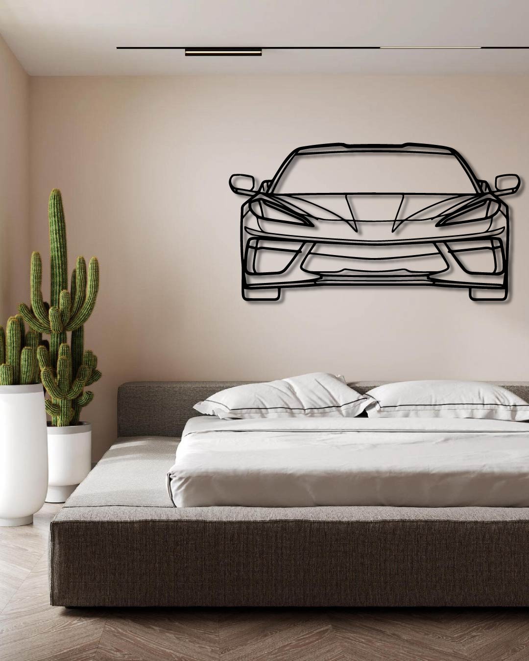 Corvette C8 Front Perspetive Metal Wall Art