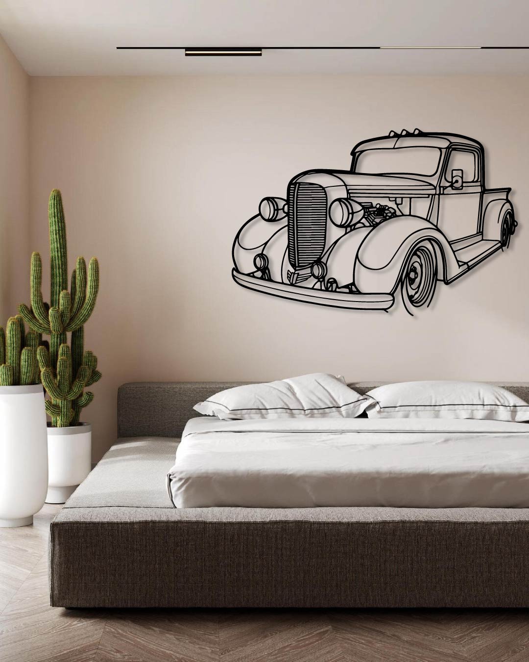 Ford Pickup 1938 Perspetive Metal Wall Art