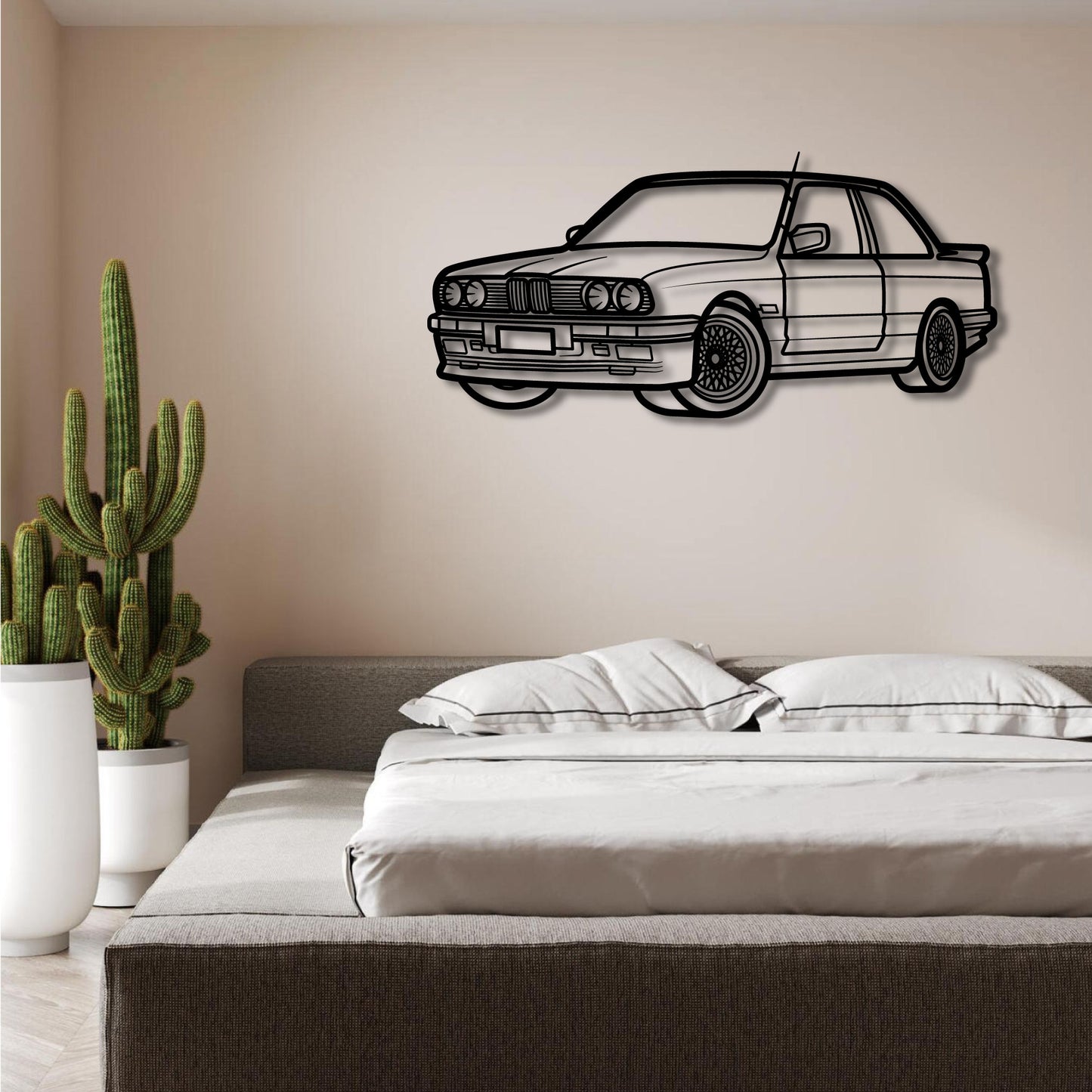 BMW E30 323I PERSPECTIVE METAL WALL ART
