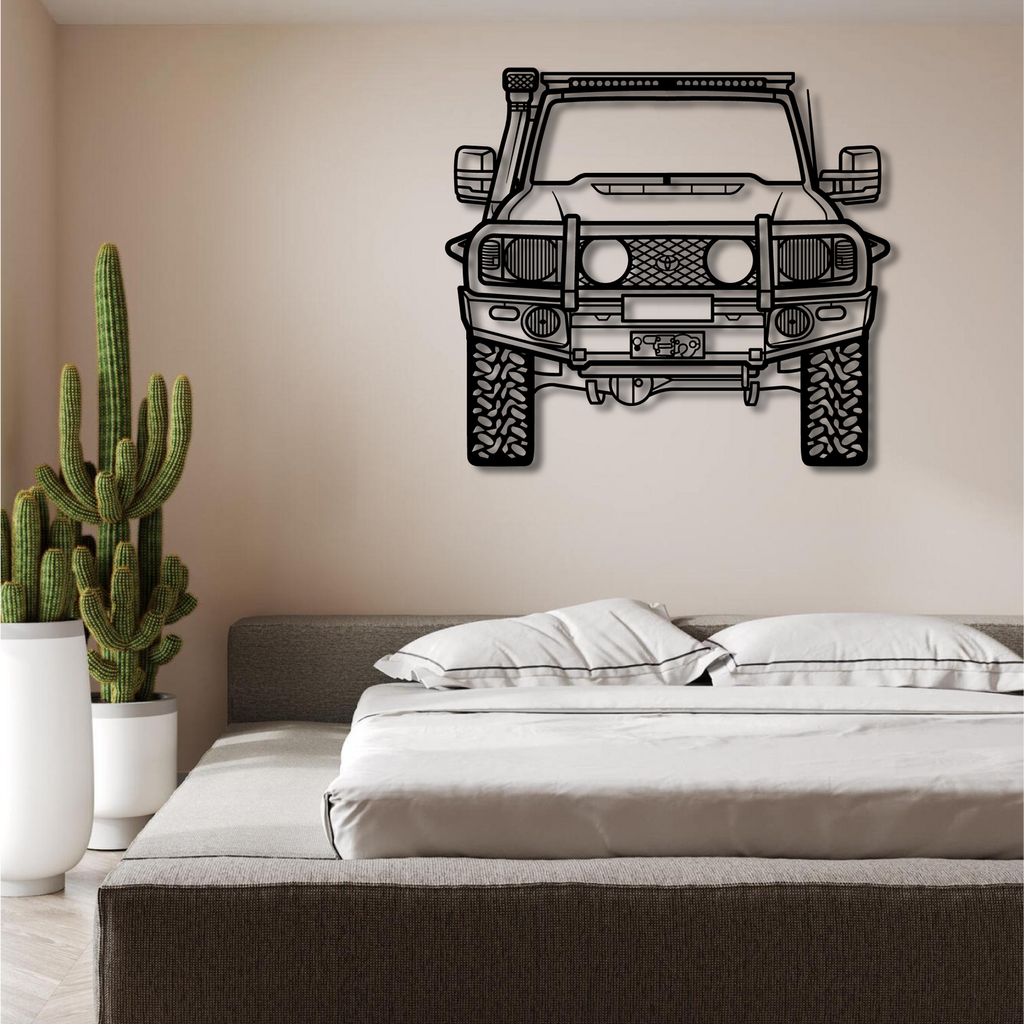 TOYOTA LAND CRUISER FRONT PERSPECTIVE METAL WALL ART