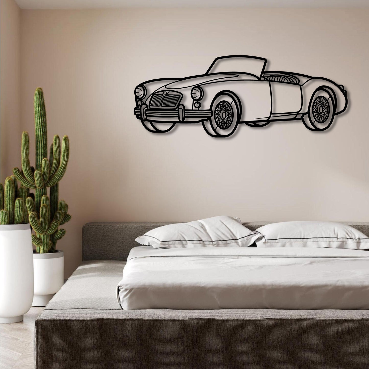 MG A 1500 ROADSTER 1956 PERSPECTIVE METAL WALL ART