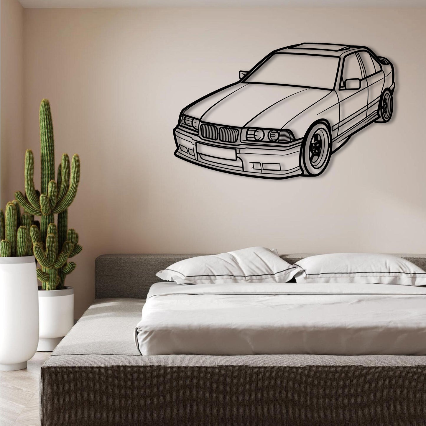 BMW E36 PERSPECTIVE METAL WALL ART