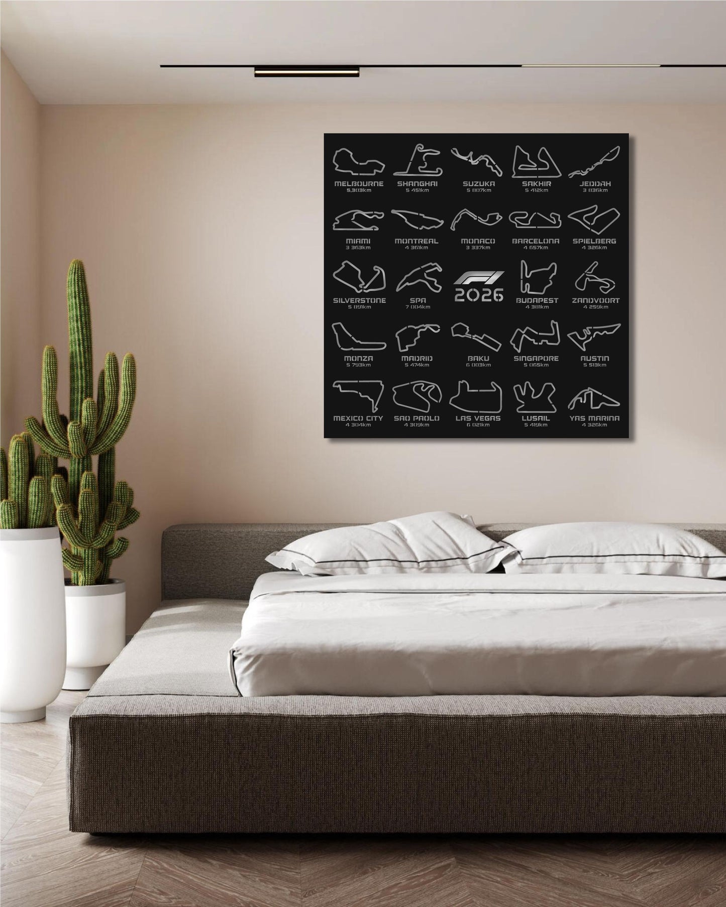 F1 2026 OFFICIAL TRACKS FRAME METAL WALL ART