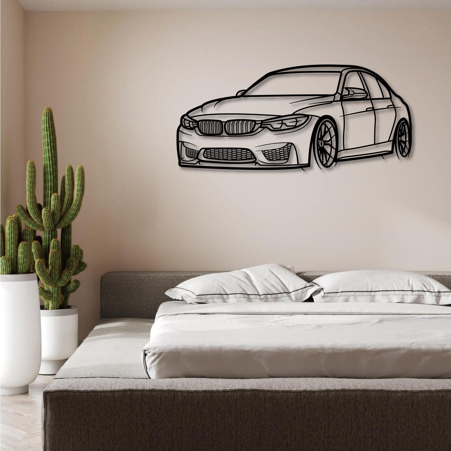 BMW M3 F80 FRONT THREE QUARTER PERSPECTIVE METAL WALL ART