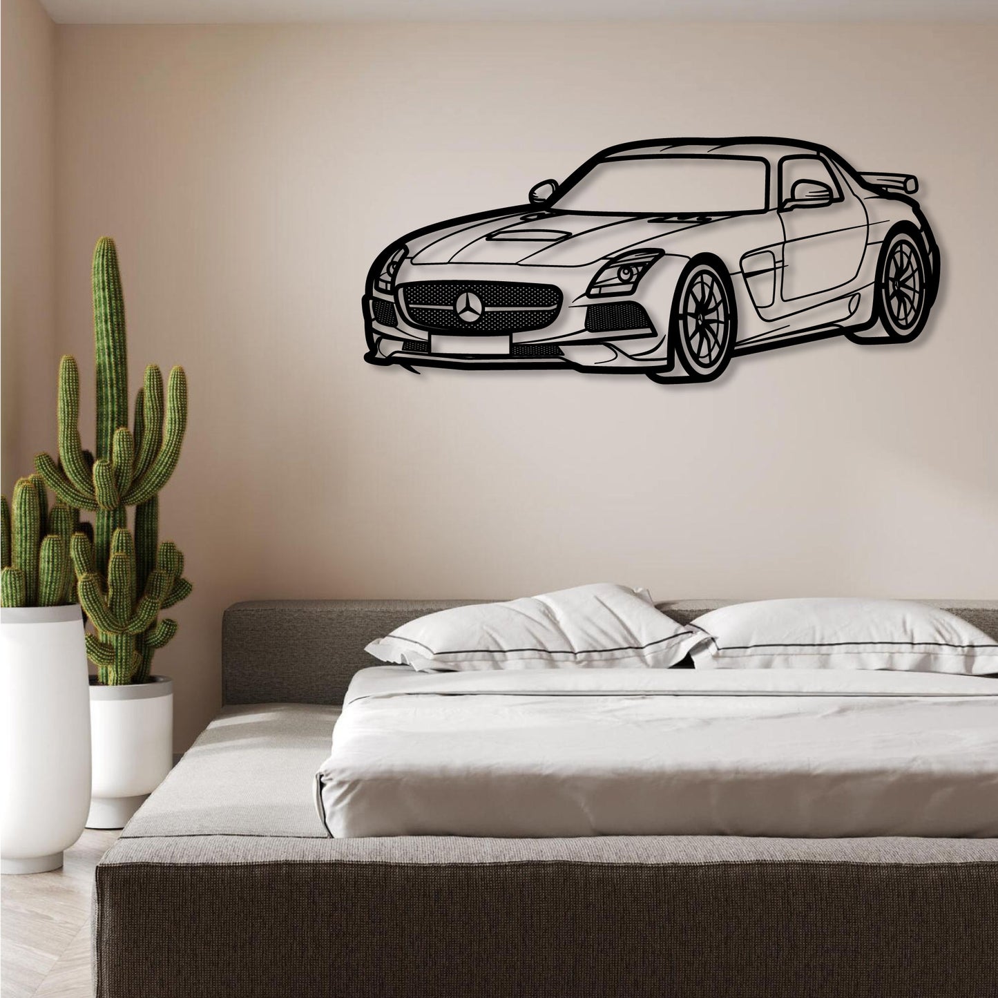 MERCEDES BENZ SLS AMG 2014 PERSPECTIVE METAL WALL ART
