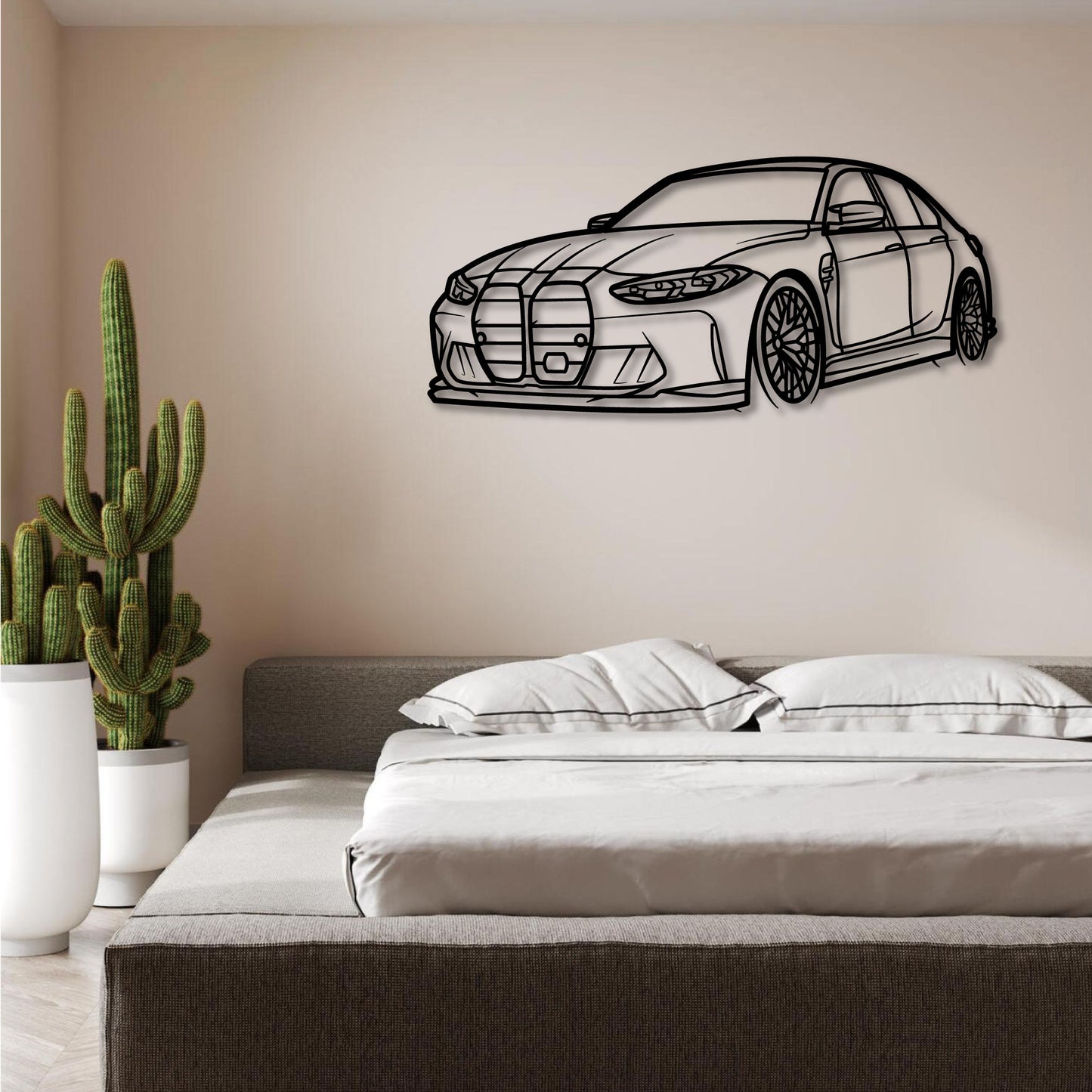 BMW G80 MOD FRONT THREE QUARTER PERSPECTIVE METAL WALL ART