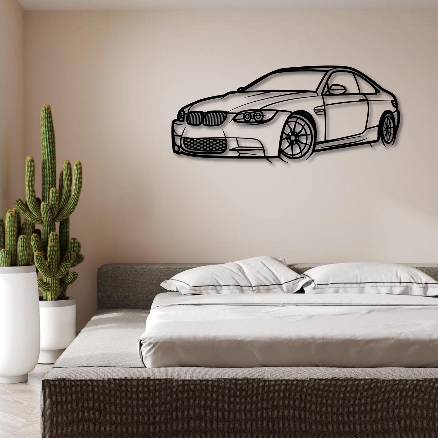 BMW M3 E92 FRONT THREE QUARTER PERSPECTIVE METAL WALL ART