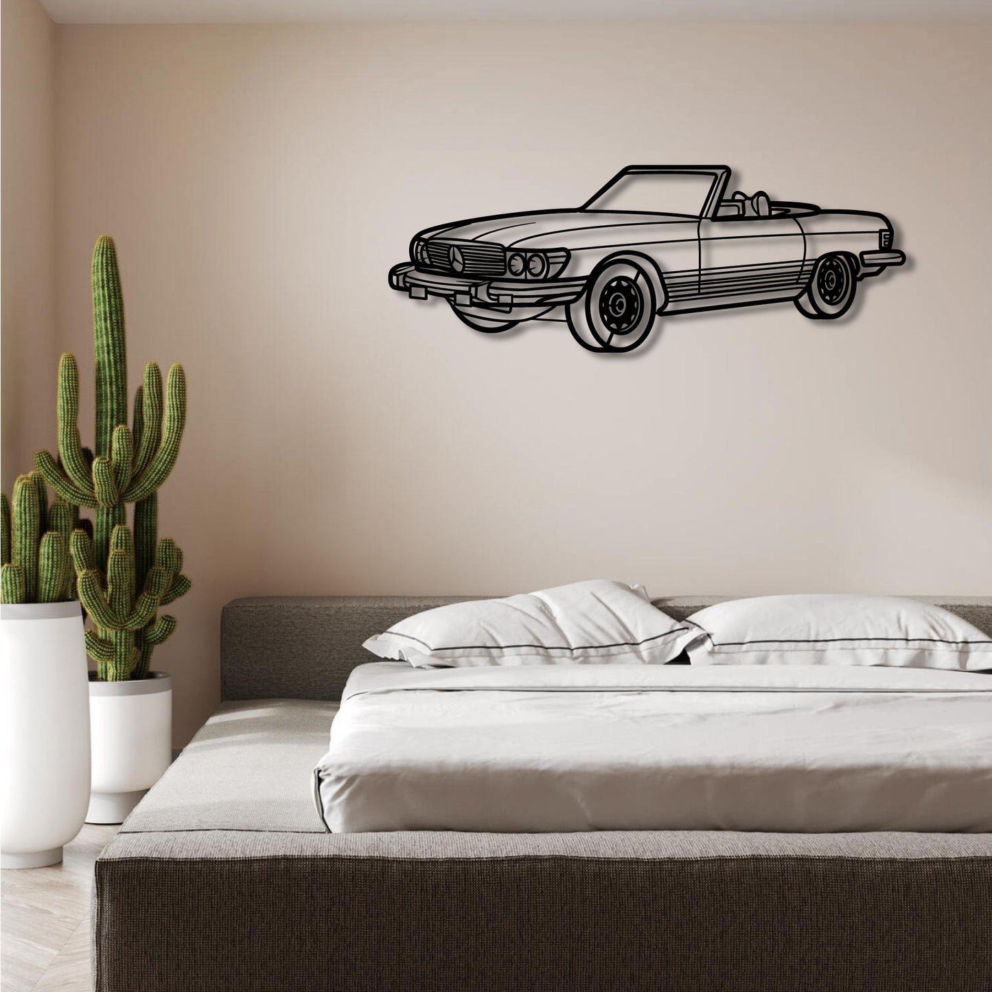 MERCEDES BENZ 450 SL PERSPECTIVE METAL WALL ART