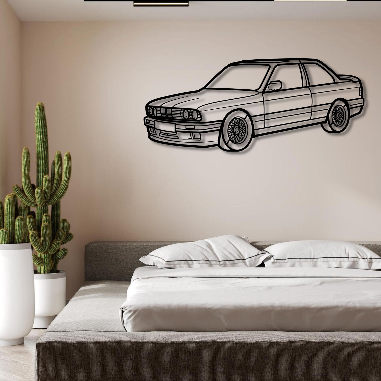 BMW E30 325IS PERSPECTIVE METAL WALL ART