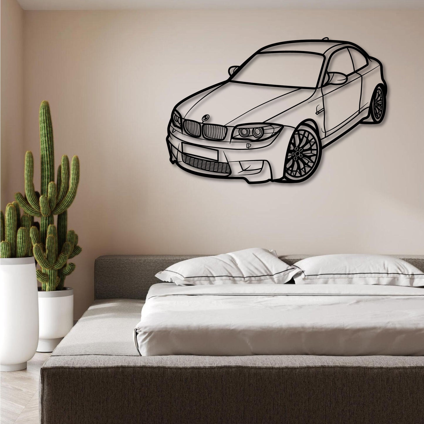 BMW M1 COUPE FRONT THREE QUARTER PERSPECTIVE METAL WALL ART