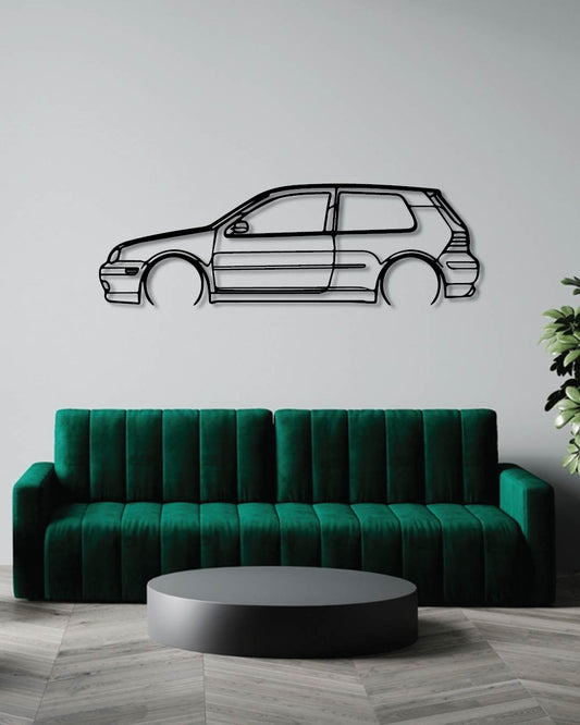 VW Golf GTI Mk4 Detailed metal wall art frame