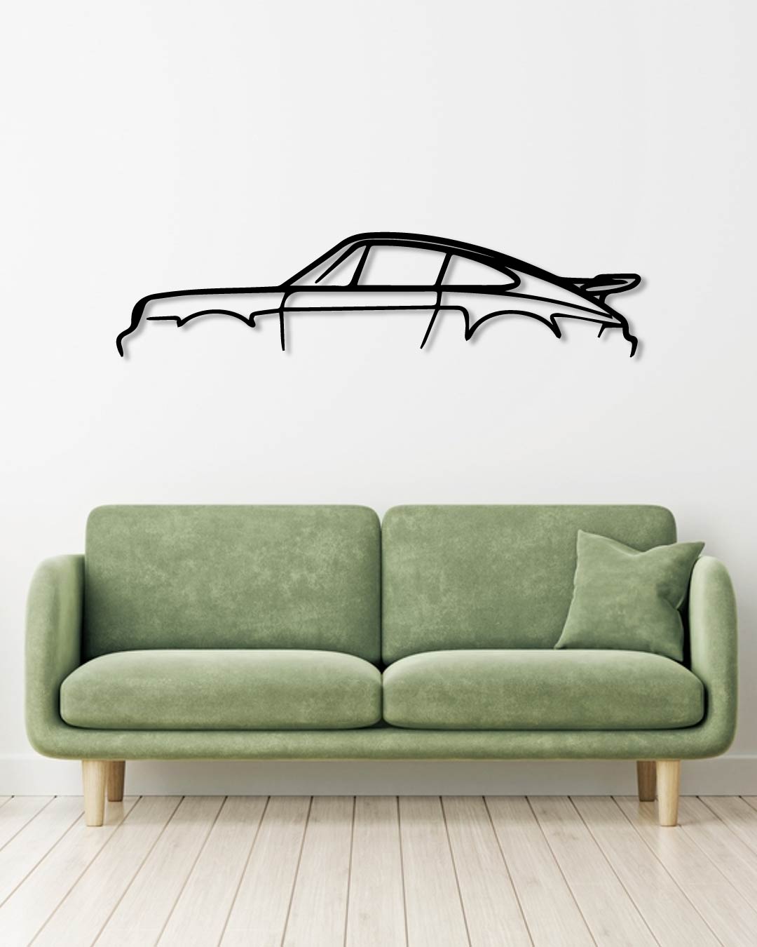 Porsche 911 930 minimalist metal wall art frame