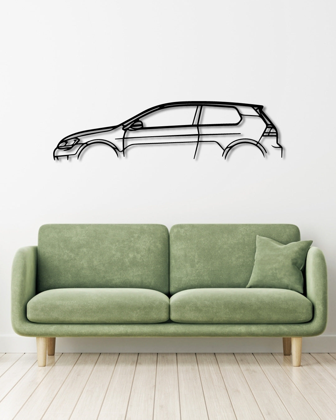 VW Golf Mk7 R metal wall art frame