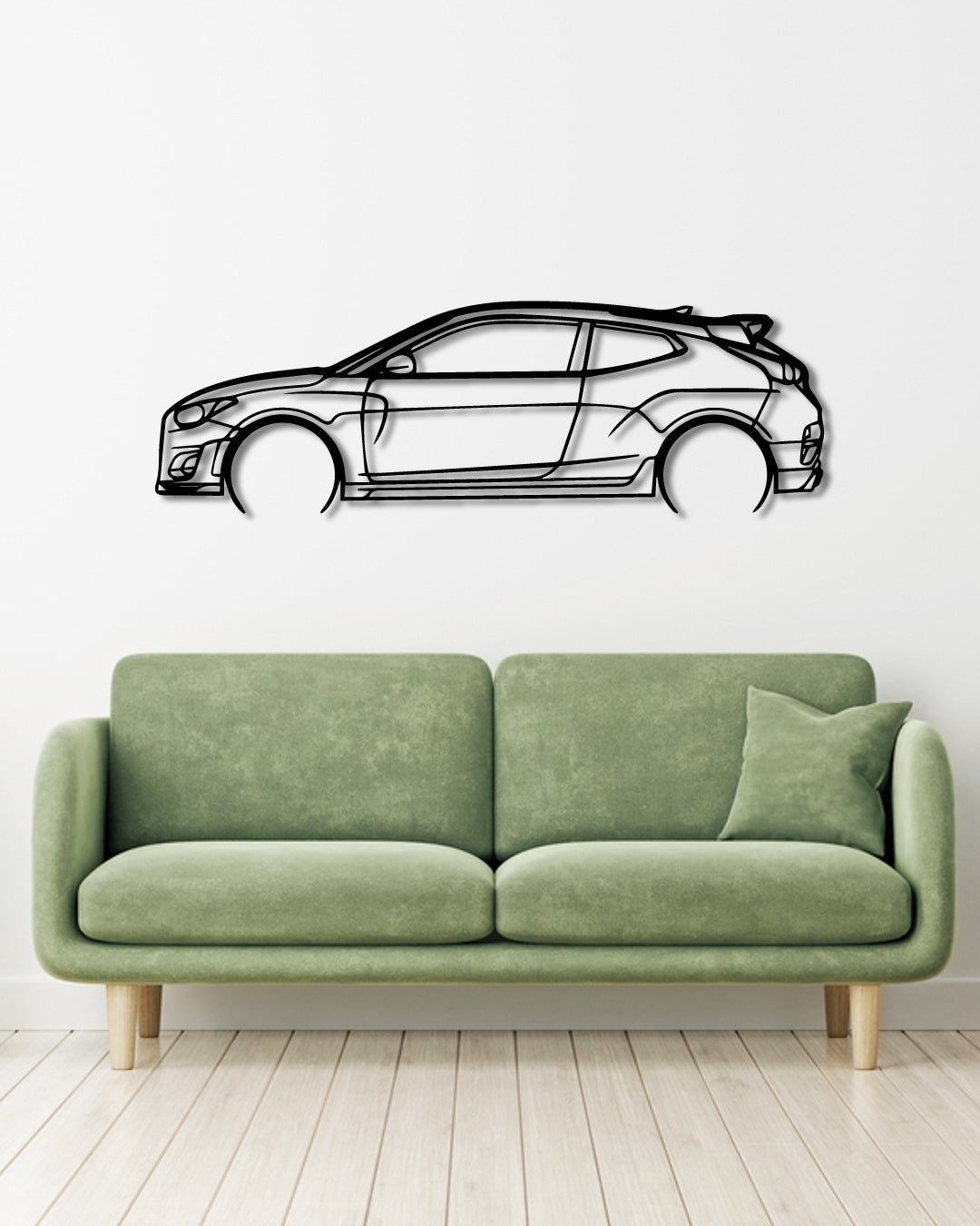 HYUNDAI VELOSTER N Detailed metal wall art frame