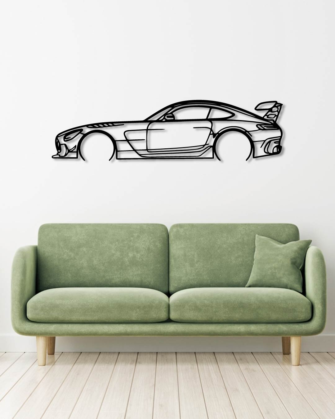 MERCEDES AMG GT BLK SERIES Detailed metal wall art frame