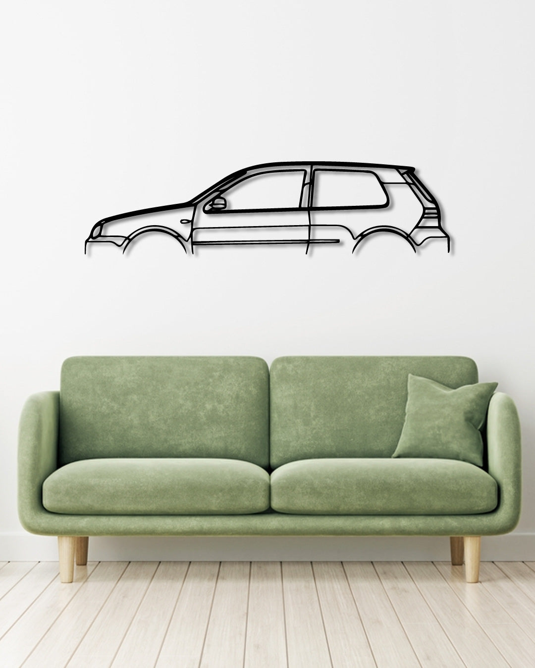 VW Golf Mk4 R32 metal wall art frame