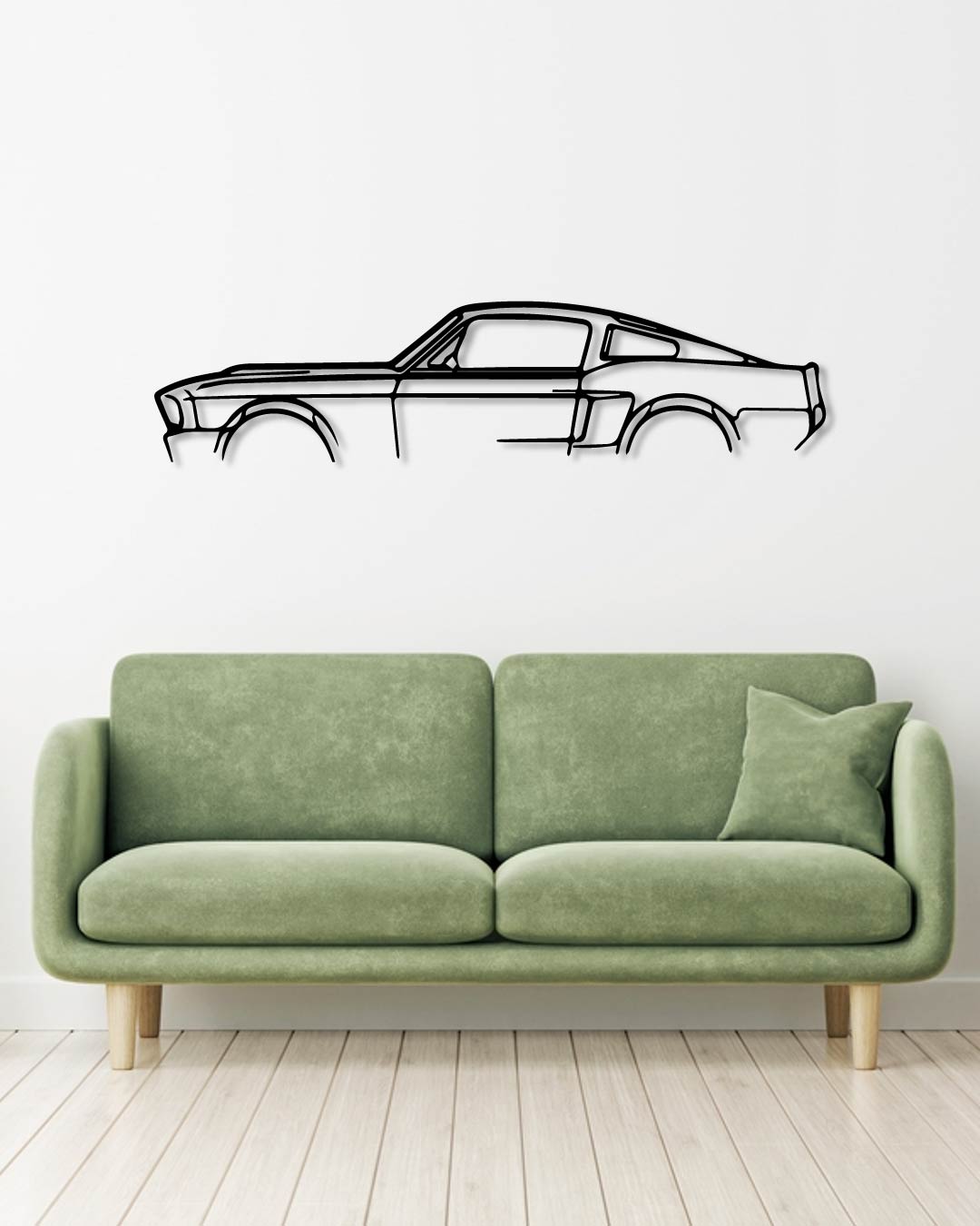 Ford Mustang 1967 metal wall art frame