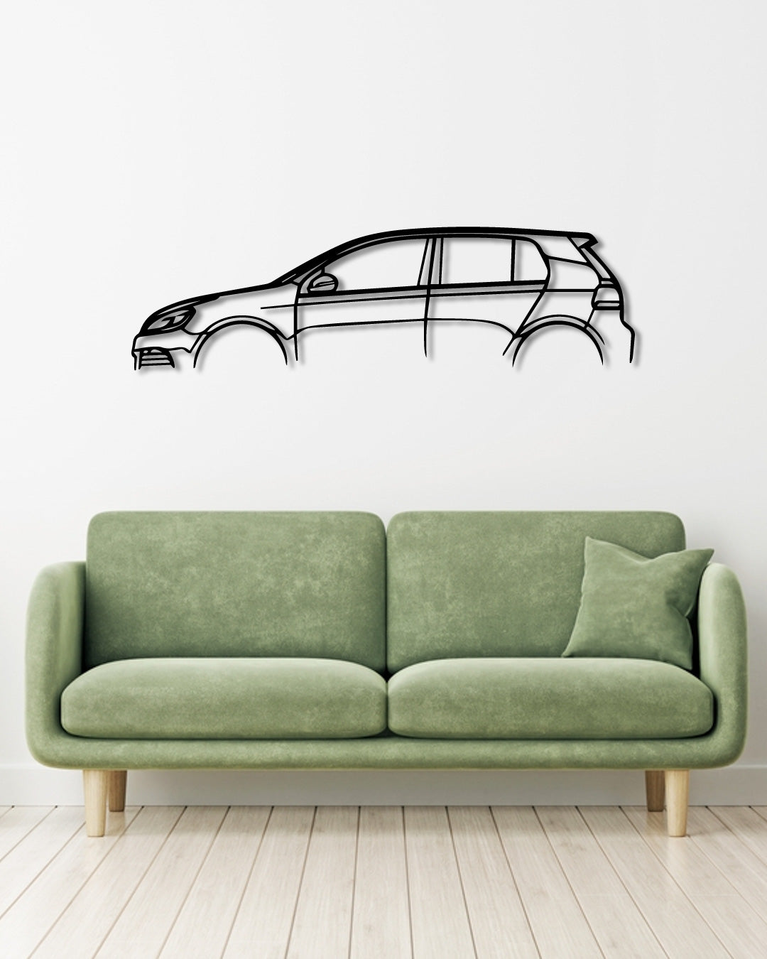 VW Golf Mk6 R metal wall art frame