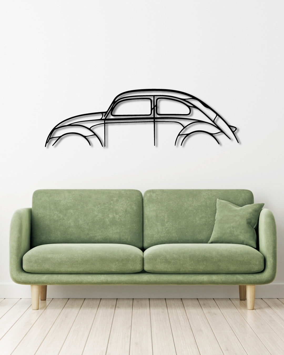 VW BEETLE metal wall art frame