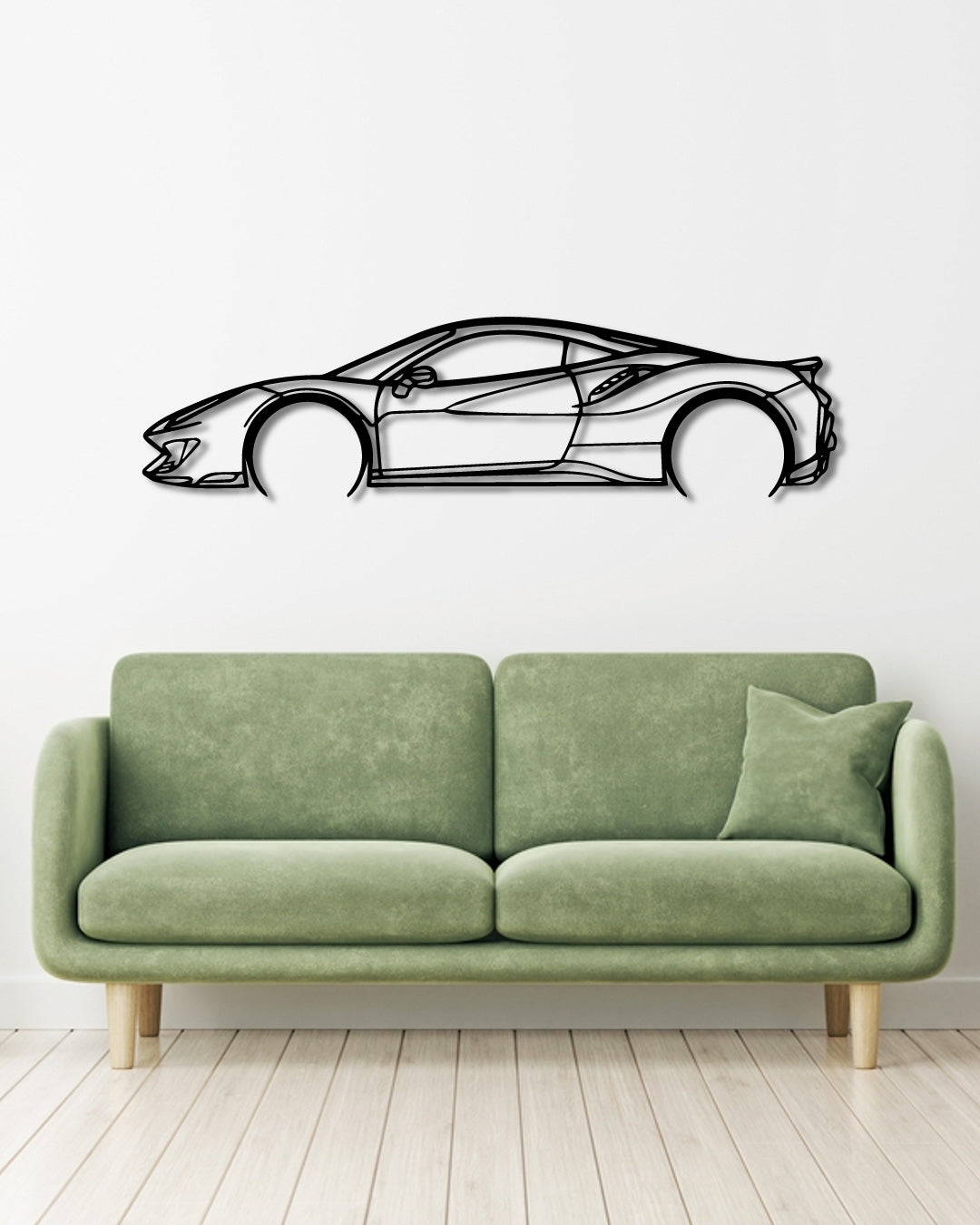 Ferrari 488 PISTA Detailed metal wall art frame