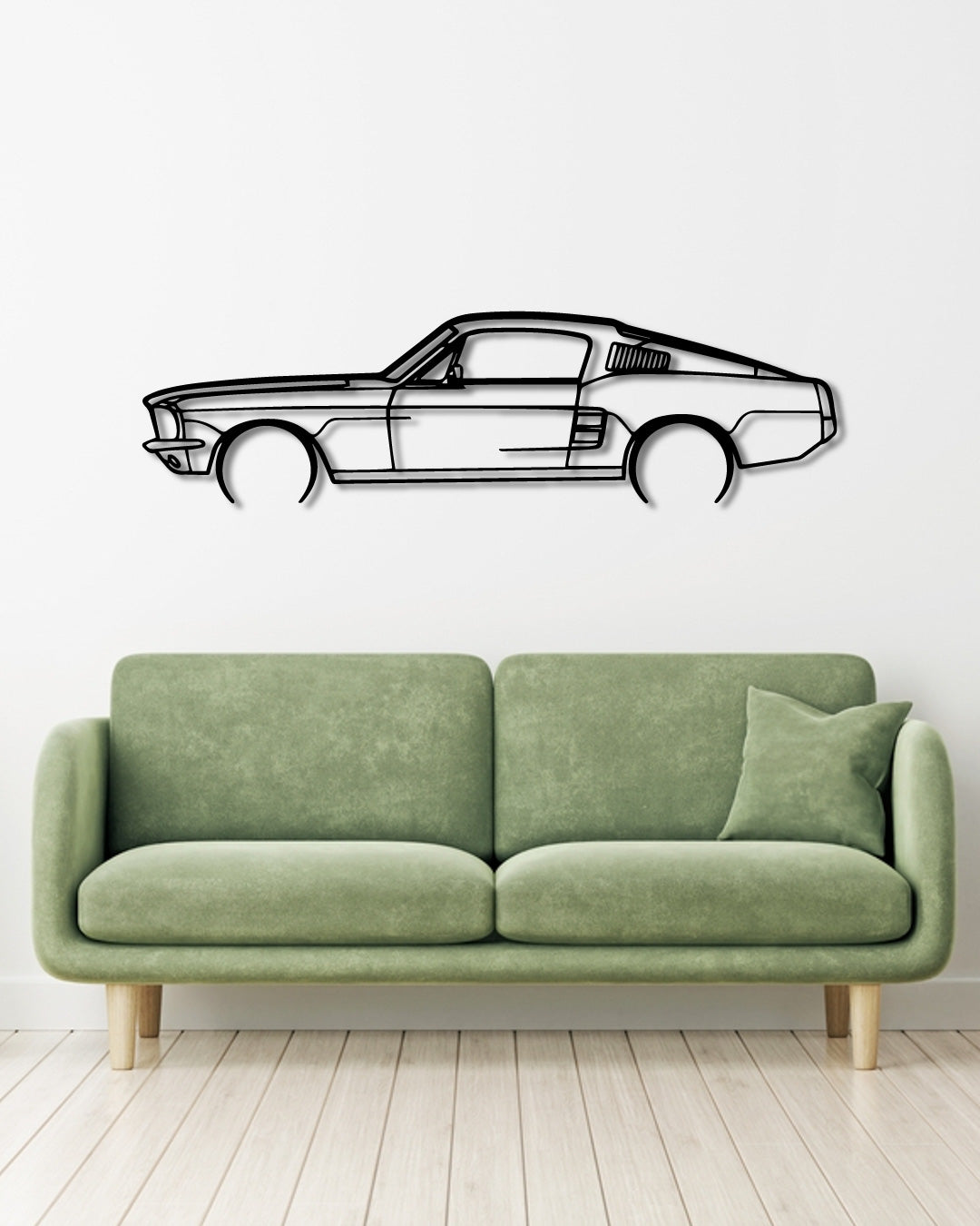 FORD MUSTANG GT FASBACK 390S Detailed metal wall art frame