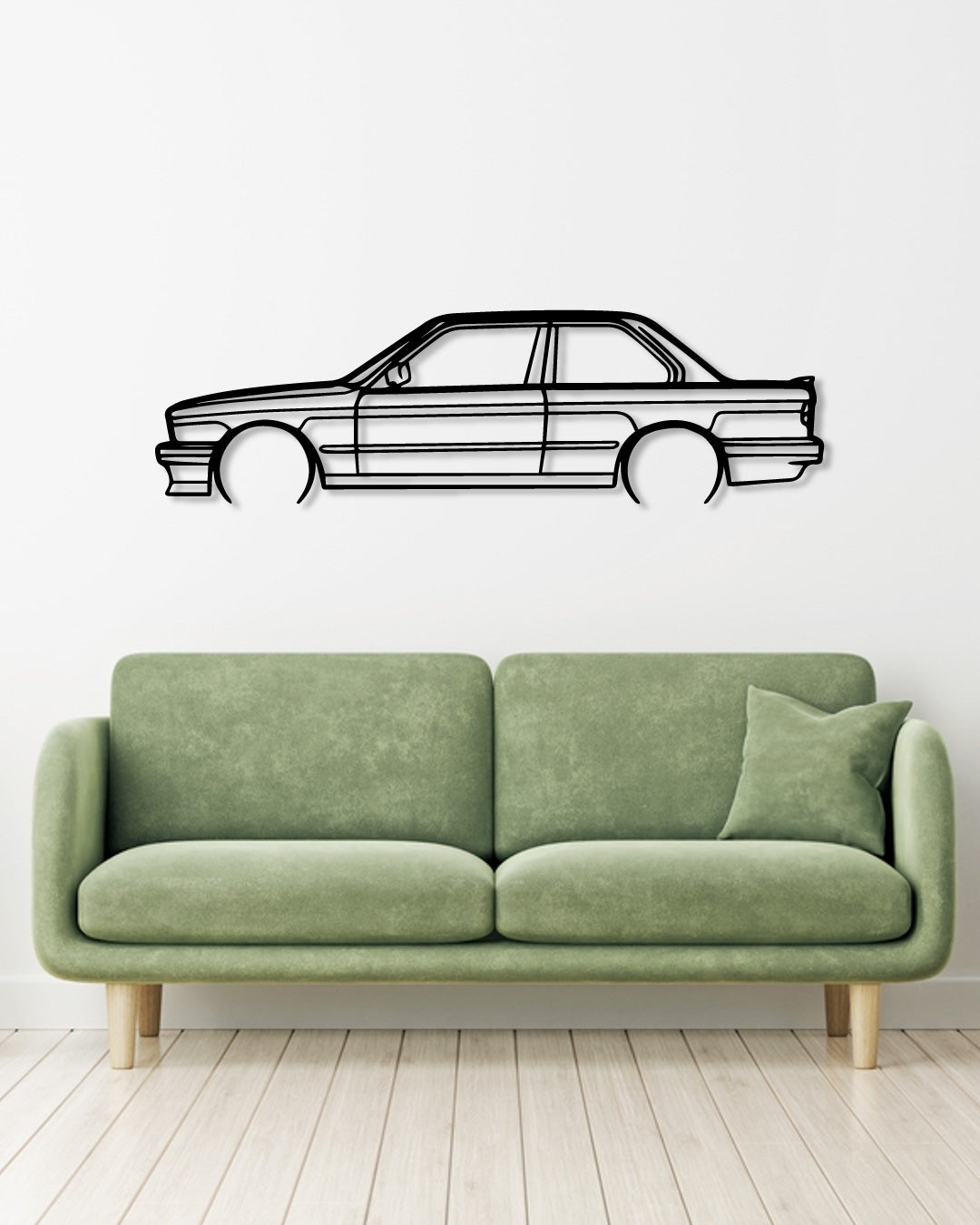 BMW E30 325 Detailed metal wall art frame