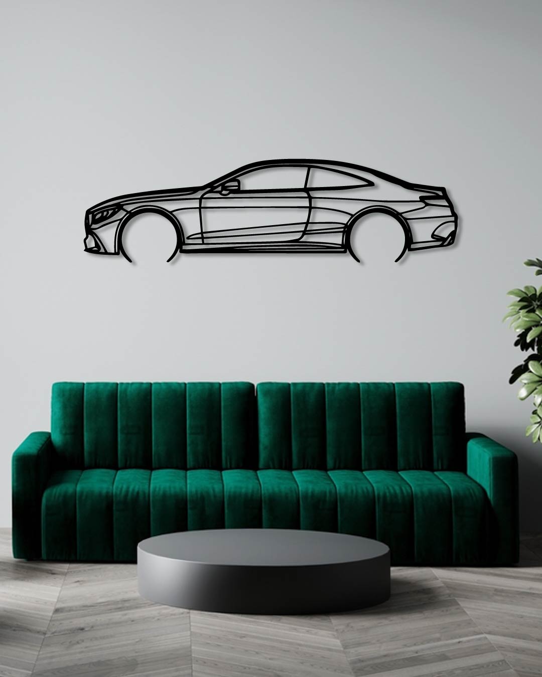 MERCEDES W205 S63 Detailed metal wall art frame