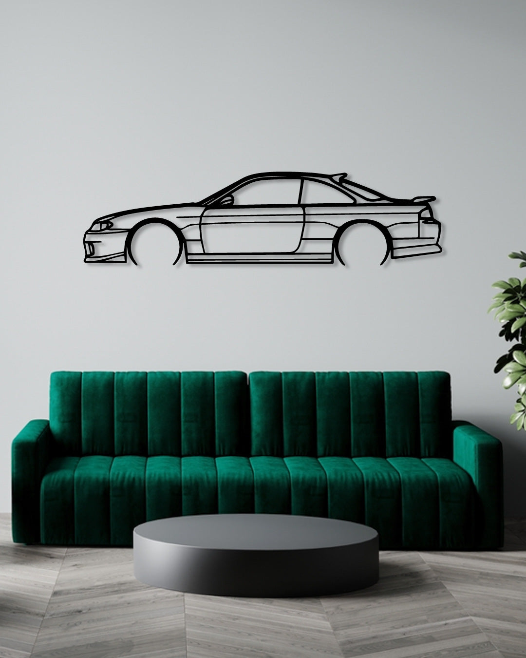 NISSAN 240SX S14 DETAILED metal wall art frame