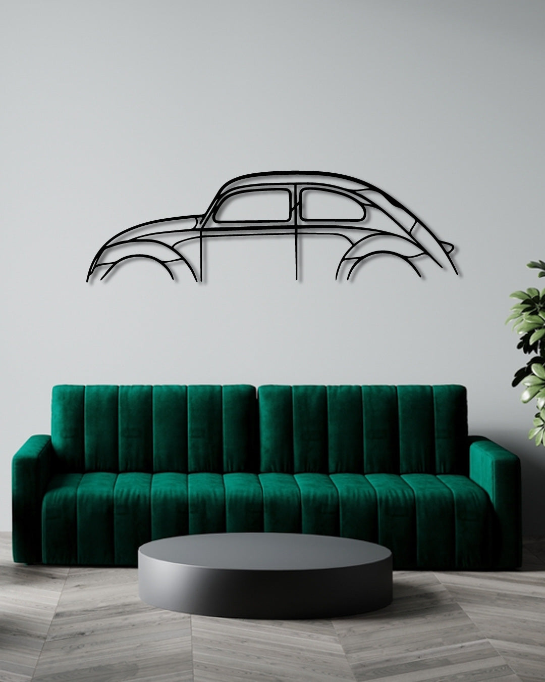 VW BEETLE metal wall art frame